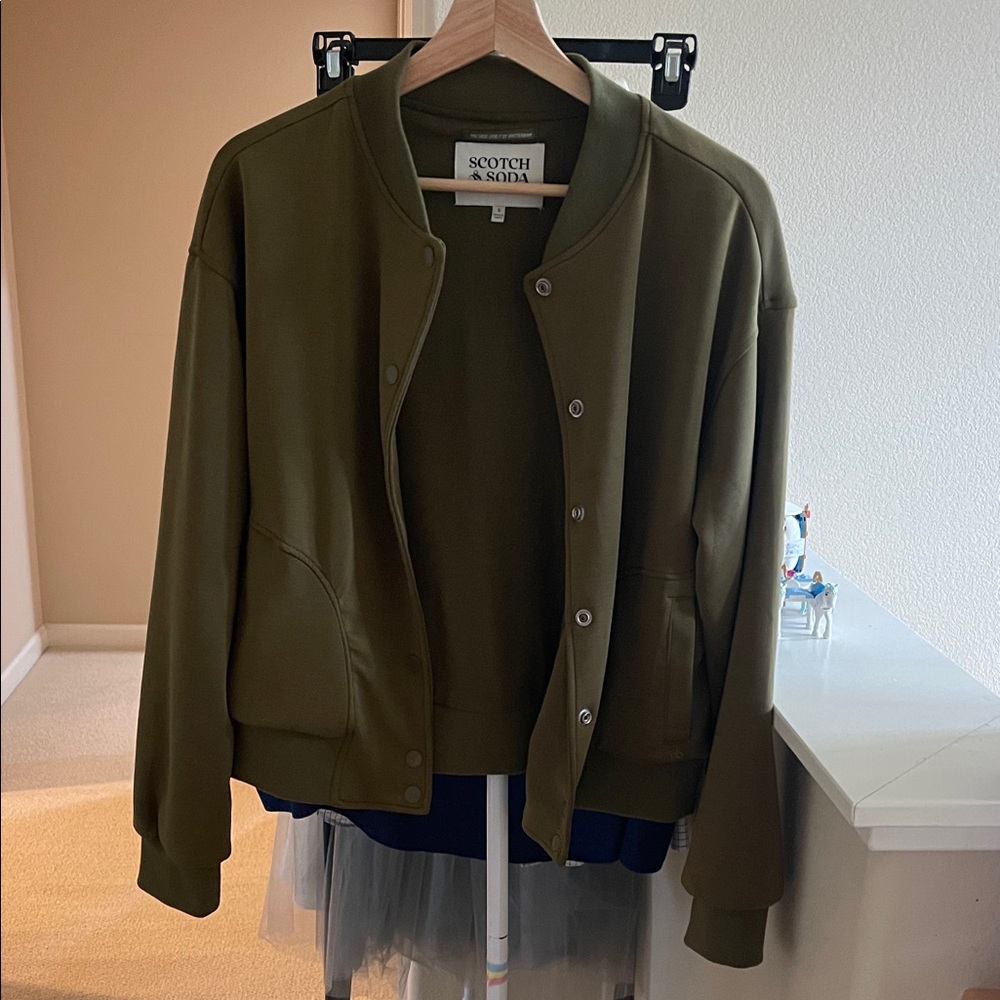 Scotch & Soda Women's Green Bomber Jacket